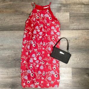 PINK ROSE Red Floral Spaghetti Strap Sundress Sz S